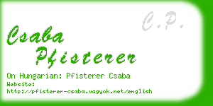 csaba pfisterer business card